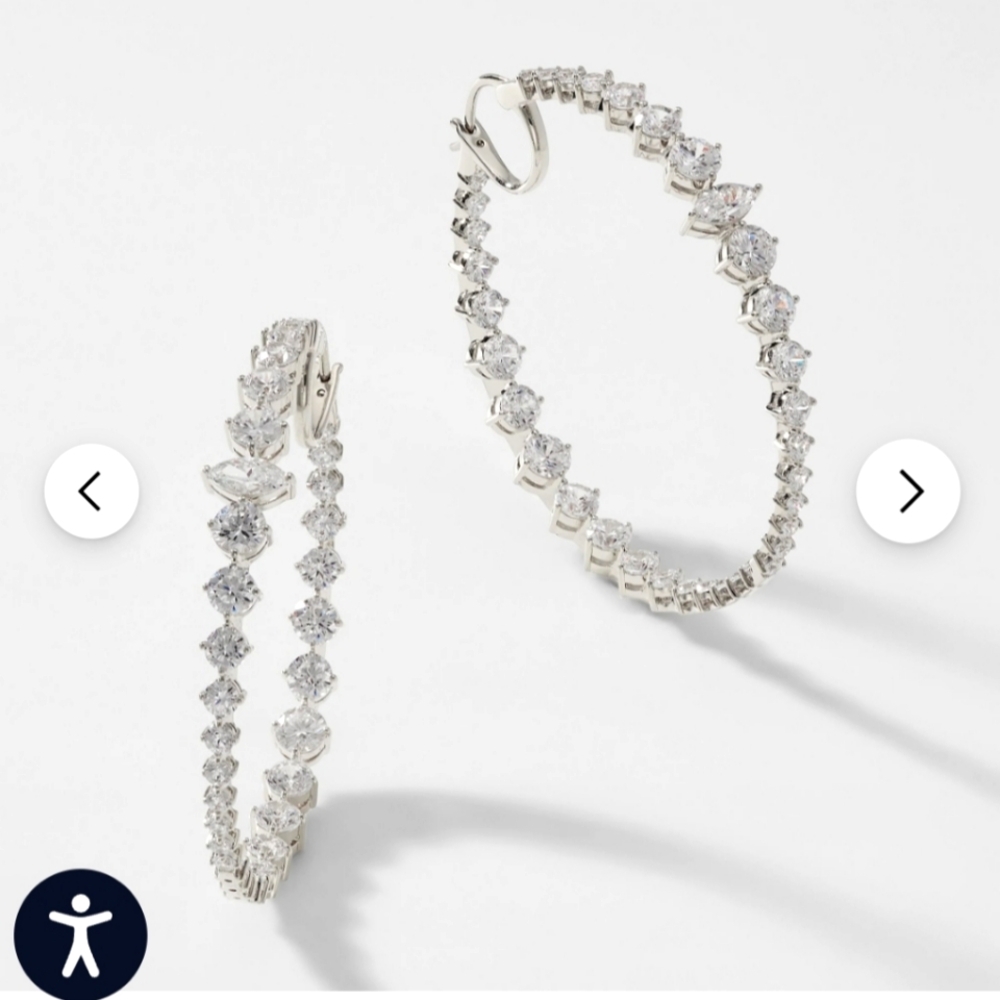 COPY - NADRI SILVER LEAH STATEMENT HOOP EARRINGS